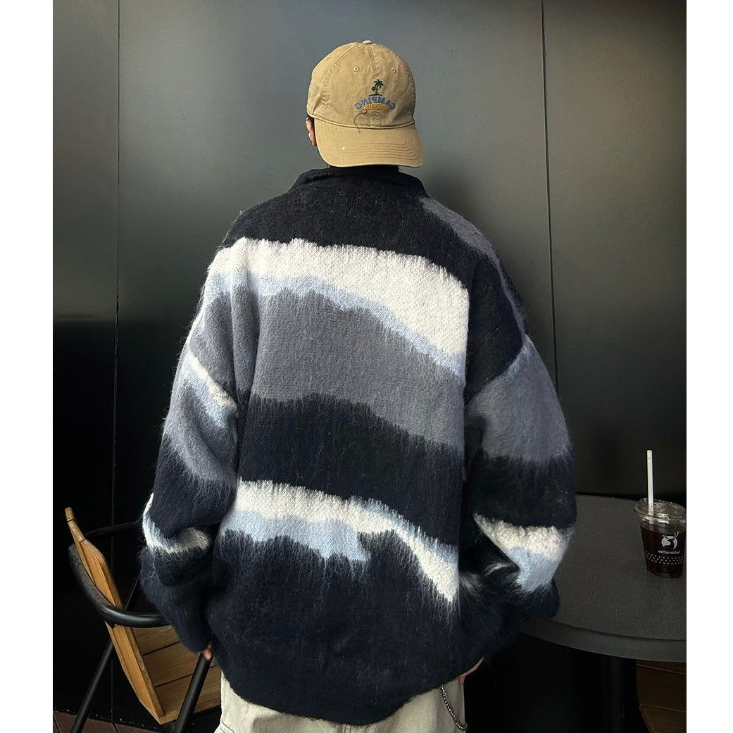 Color Zebra Print Roll-neck Loose Sweater MB7161