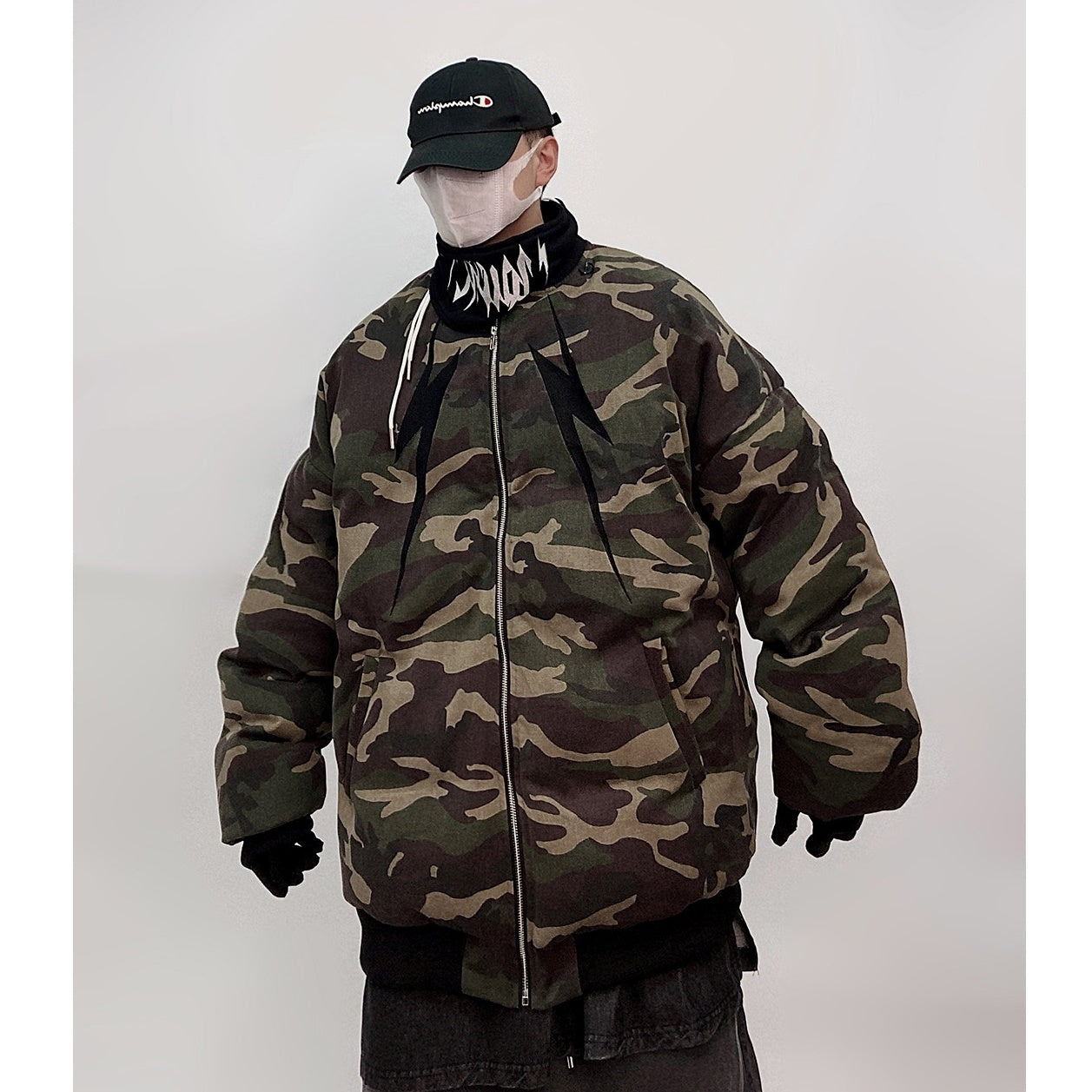 Camouflage Loose Baseball Padded Jacket UU7016