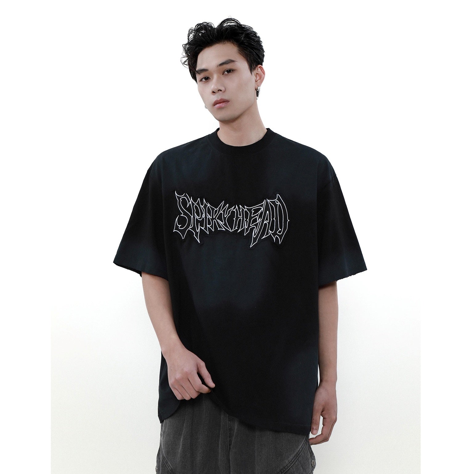 Patch Embroidery Dirty Loose T-shirt MR001