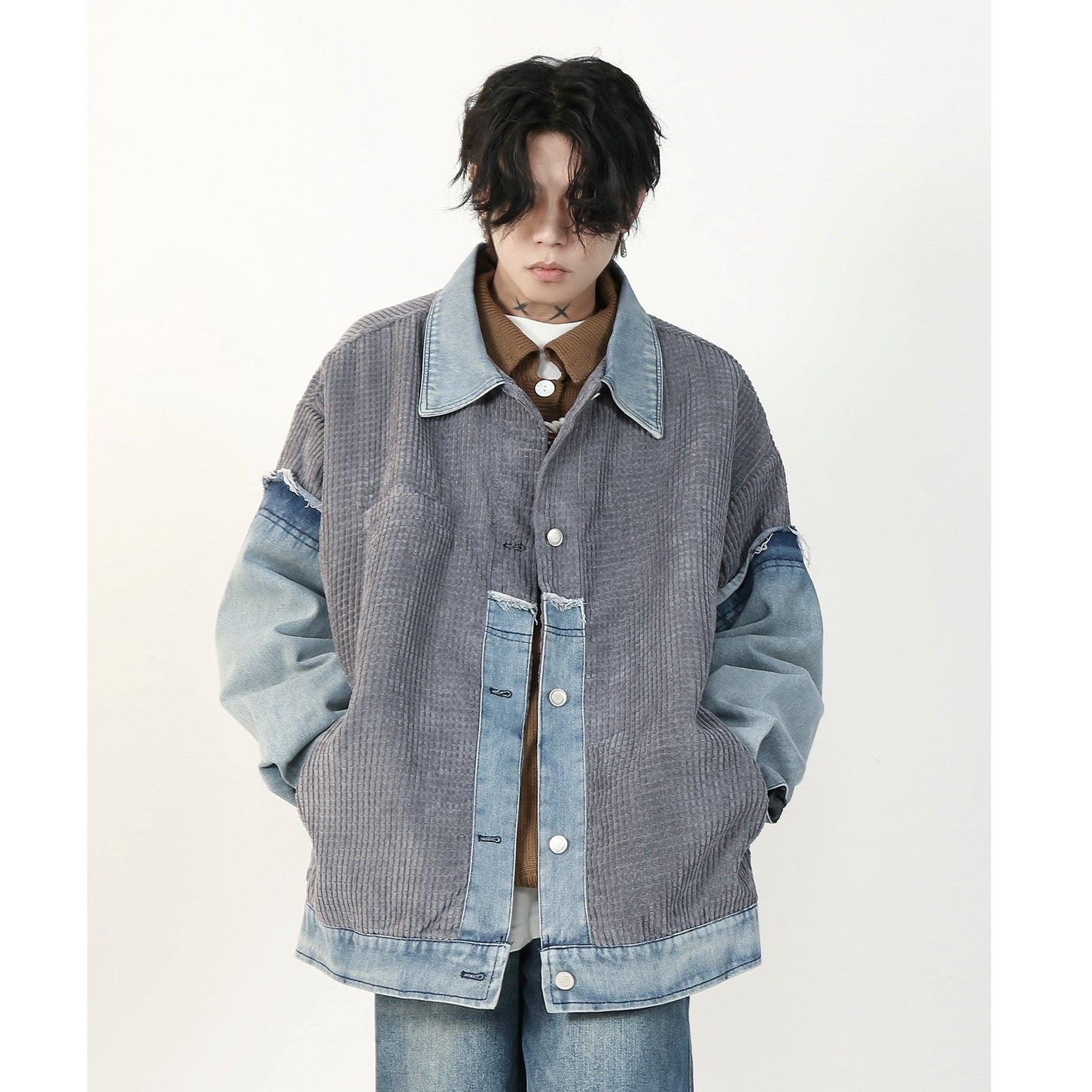 Corduroy Patchwork Denim Jacket MB7139