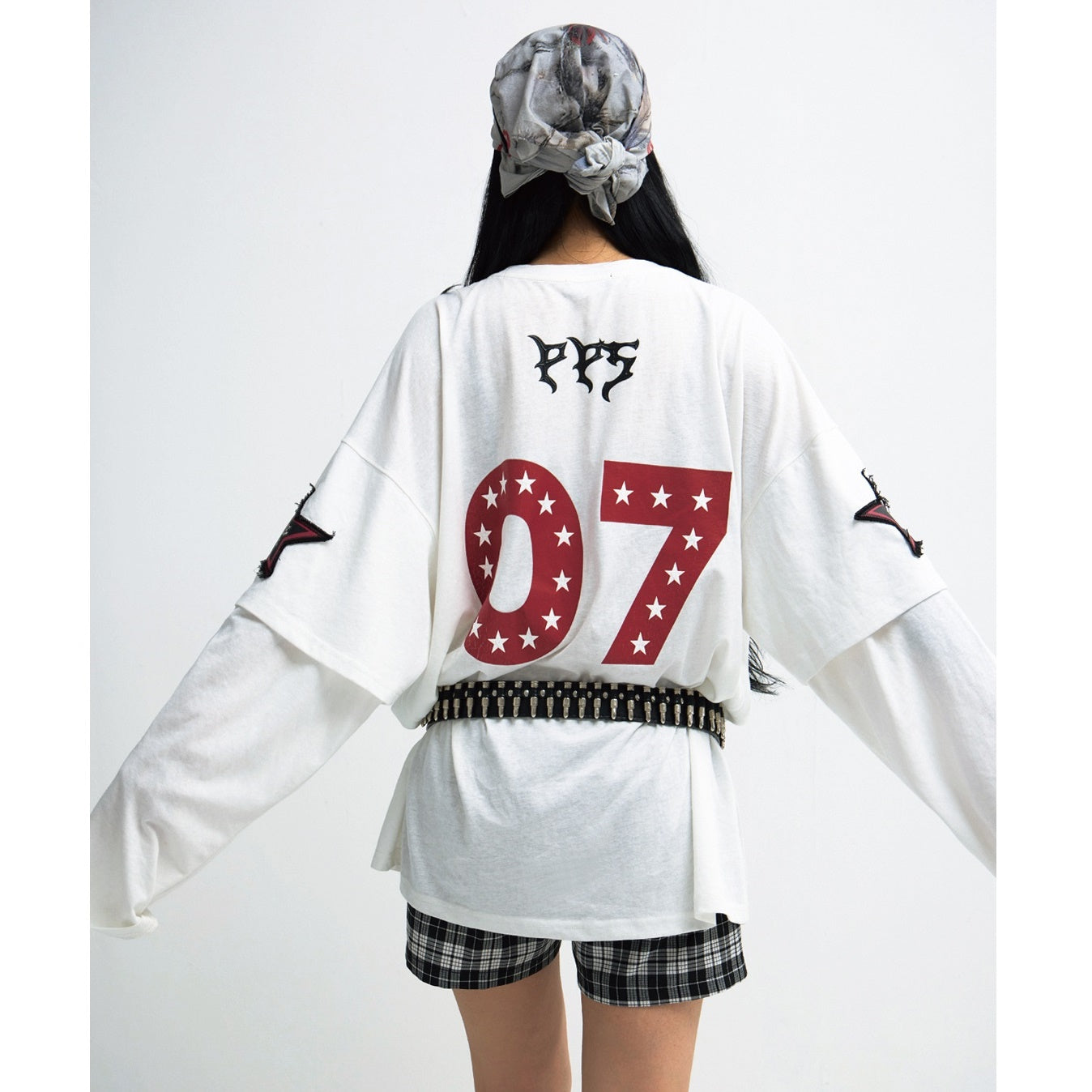 Racing Embroidery Fake Two Long Sleeve T-Shirts MB7319