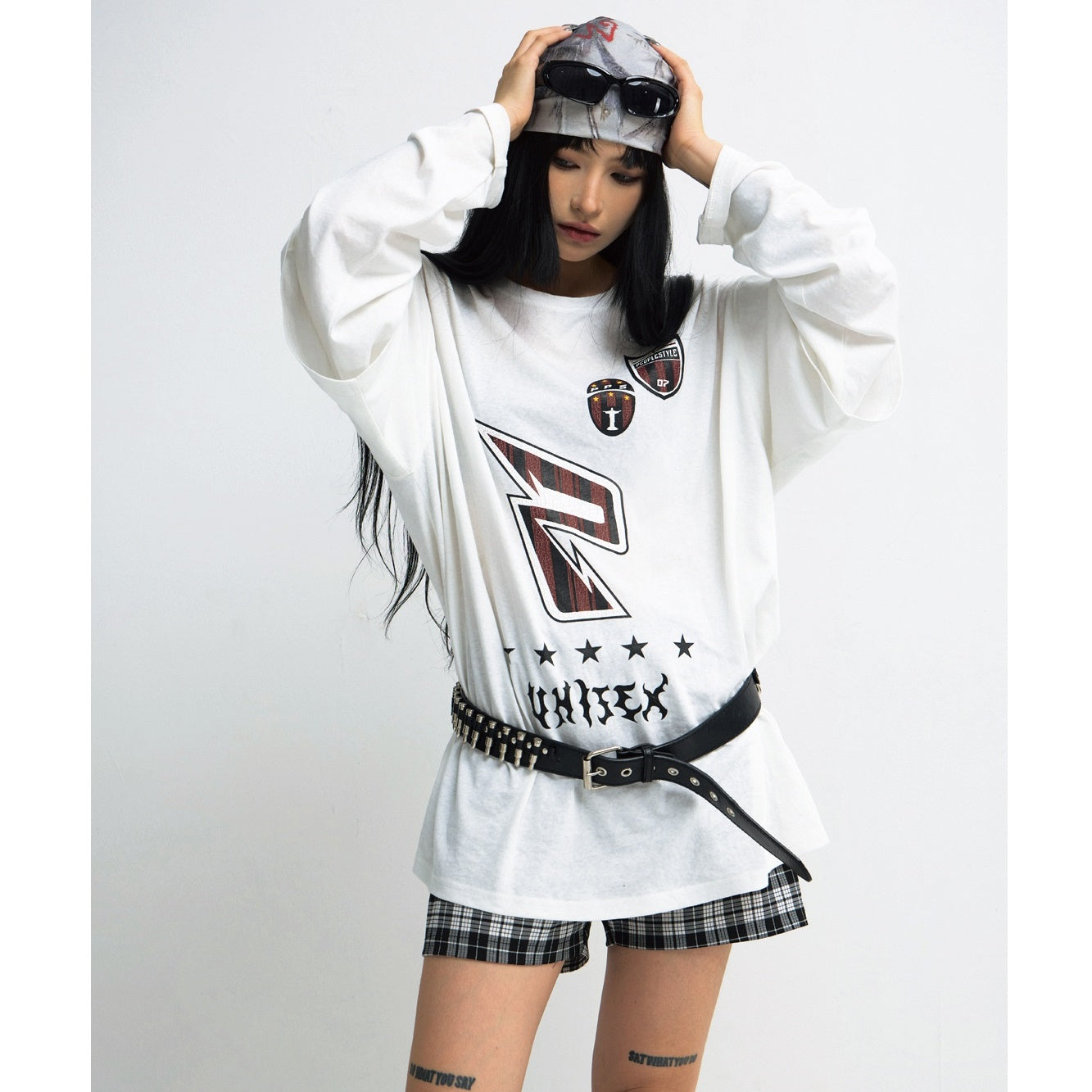 Racing Embroidery Fake Two Long Sleeve T-Shirts MB7319