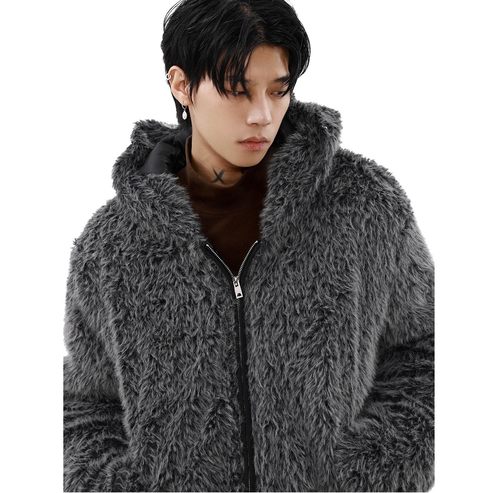 Detachable Fur Collar Fake Fur Jacket MB7298