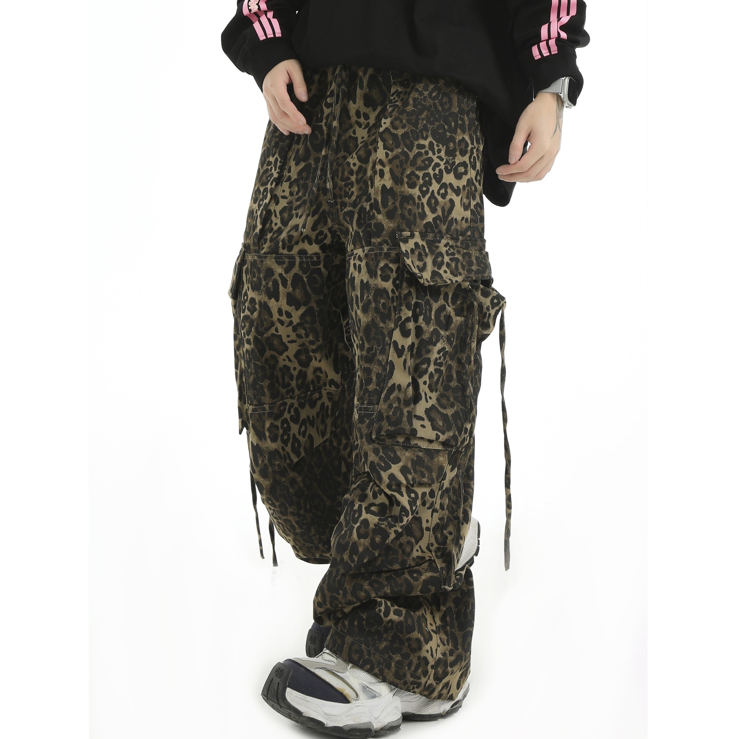 Leopard Print Large Pocket Cargo Pants IN7038