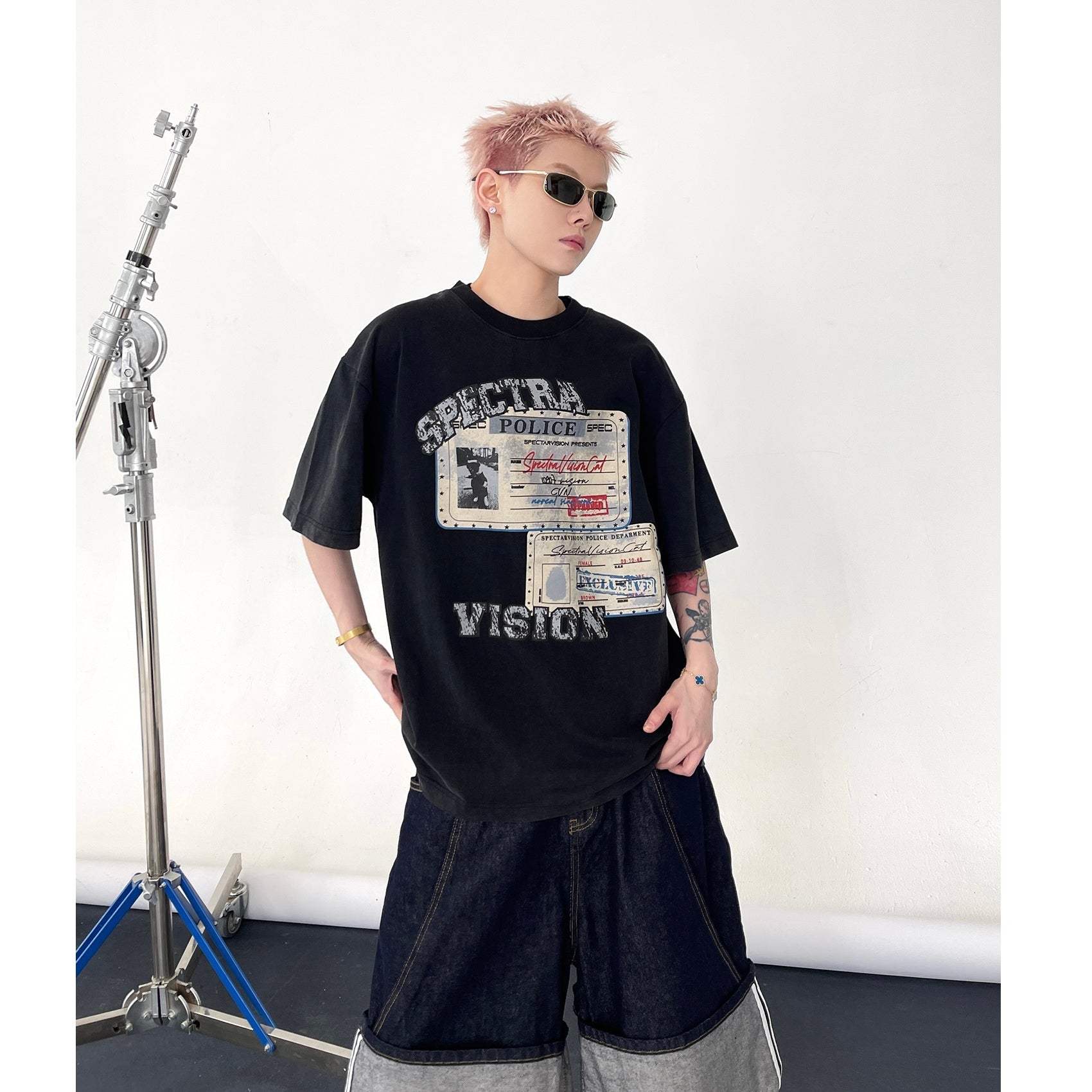 Vintage Stamp Print T-shirt EAT127