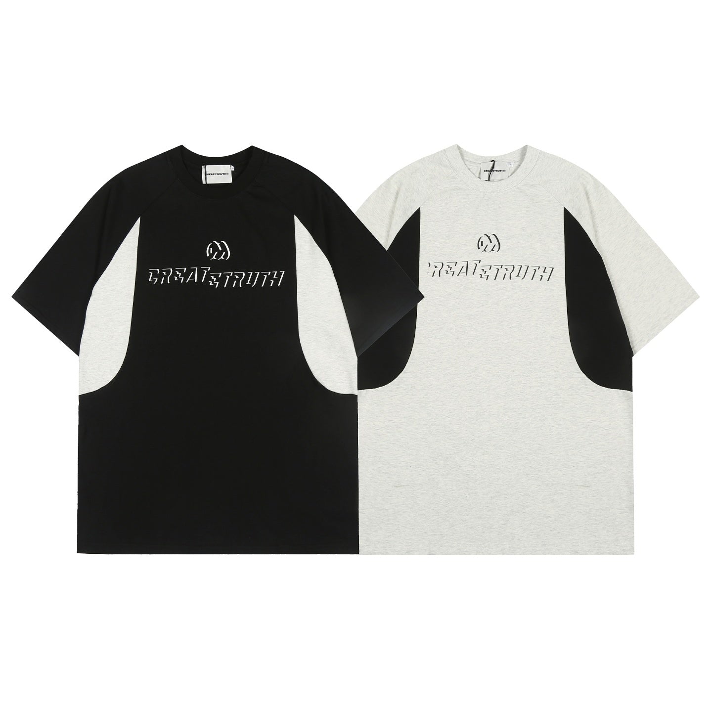 Contrast Stitching Letter Print T-shirt EAT085