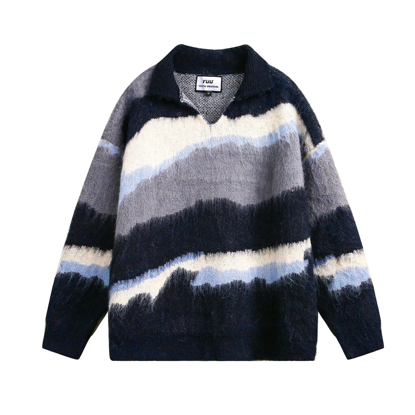 Color Zebra Print Roll-neck Loose Sweater MB7161