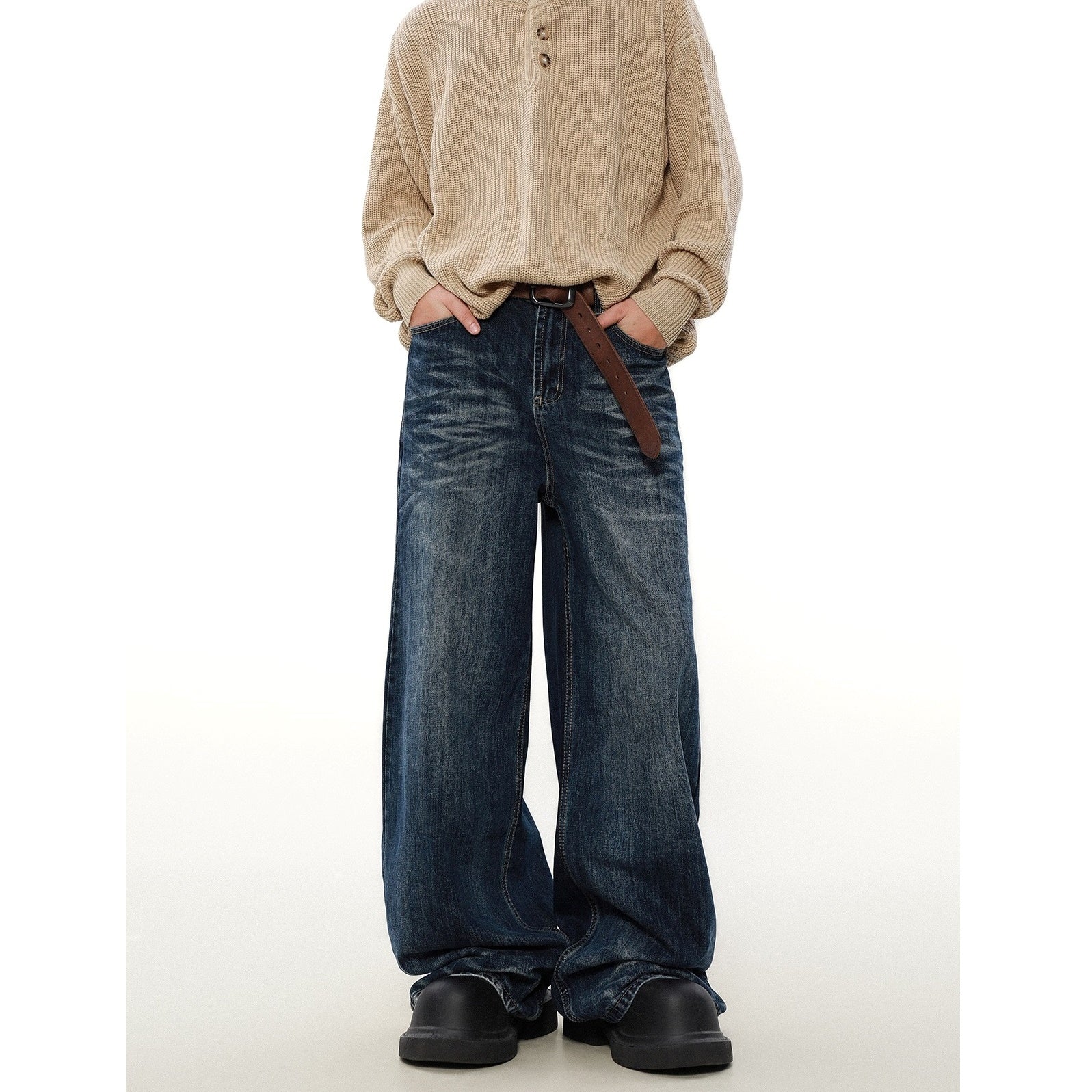 Wash Loose Straight Jeans MB7289