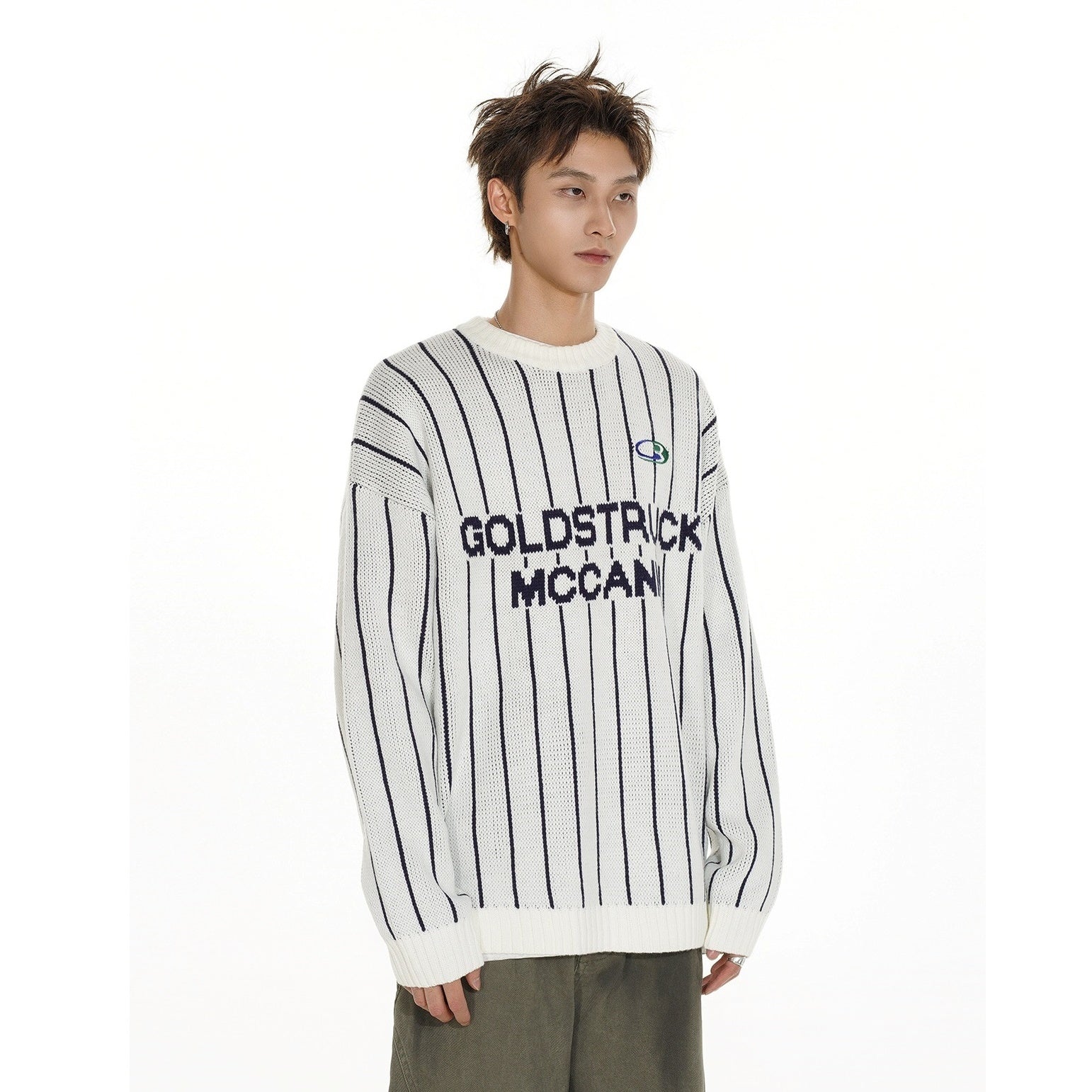 Striped Logo Pullover Sweater MB7140