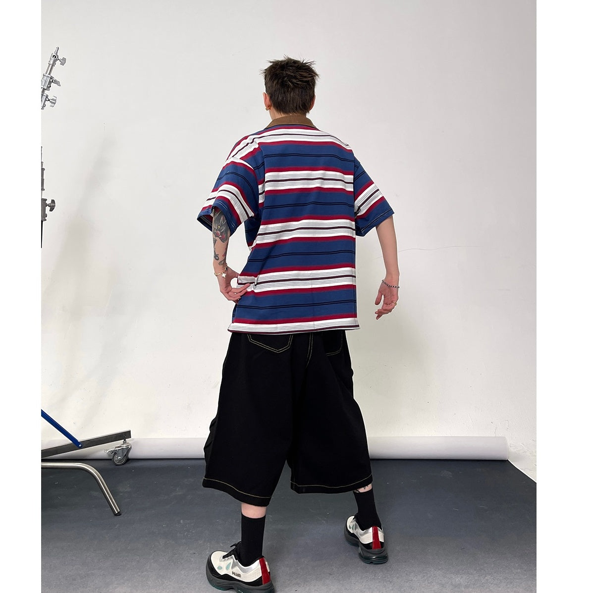 Washed Wide-leg Work Cropped Pants EAT118