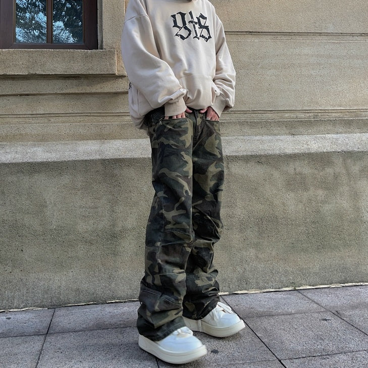 Street Loose Straight Camouflage Pants FT8004