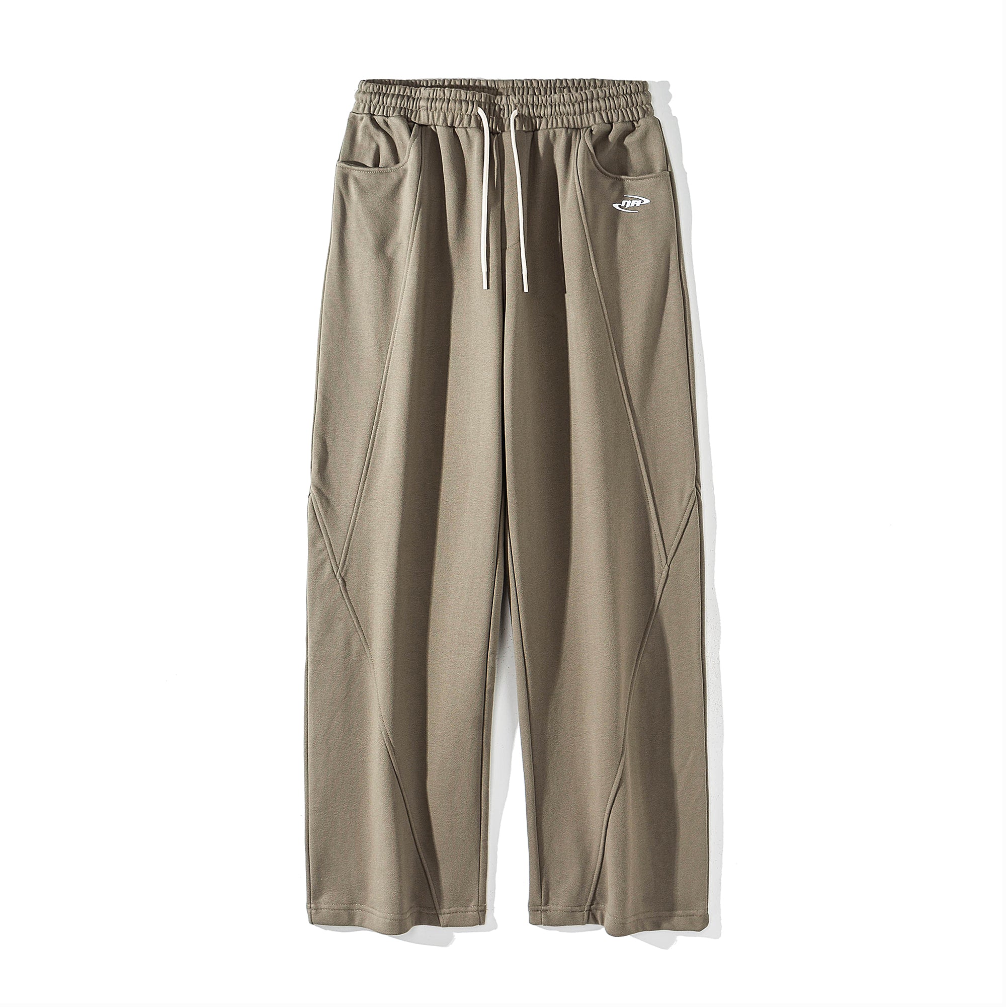Embroidery Split Loose Straight Sweatpants NA7011