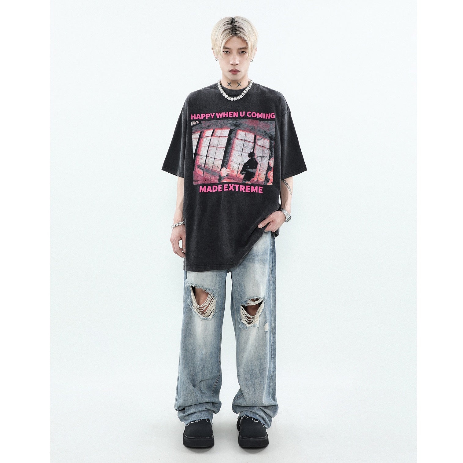 Graphic Print Loose T-Shirt MR004