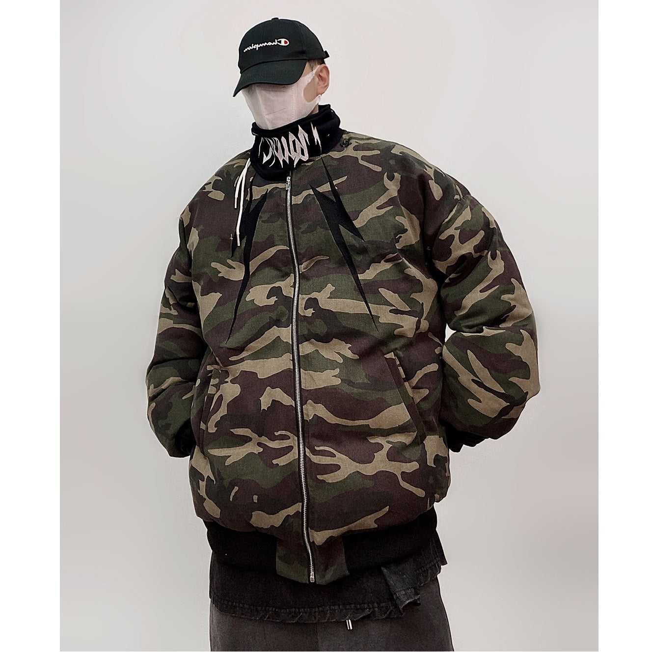 Camouflage Loose Baseball Padded Jacket UU7016