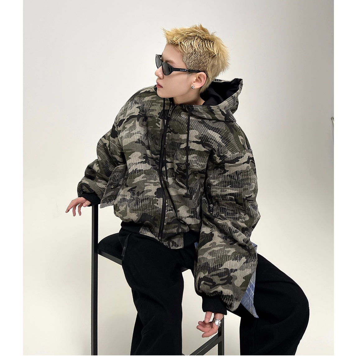 Camouflage Zip-Up Hooded Padded Jacket EAT039