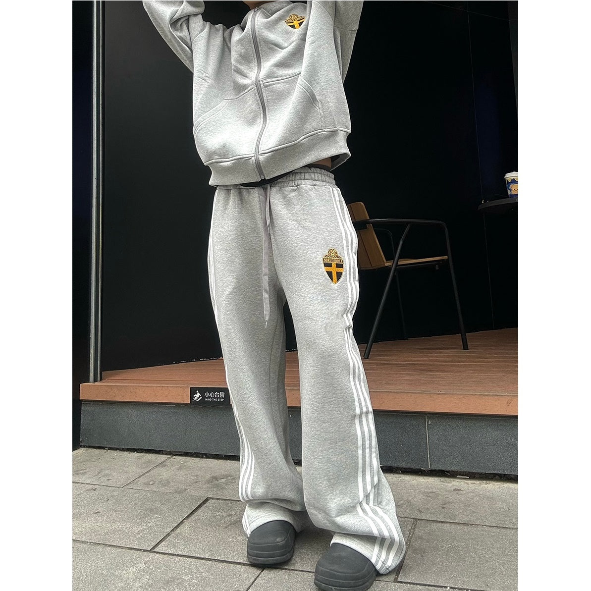 【上下別売り】Three-Bar Loose Casual Zip-up Hooded Parka ＆ Sweat Pants MB7167