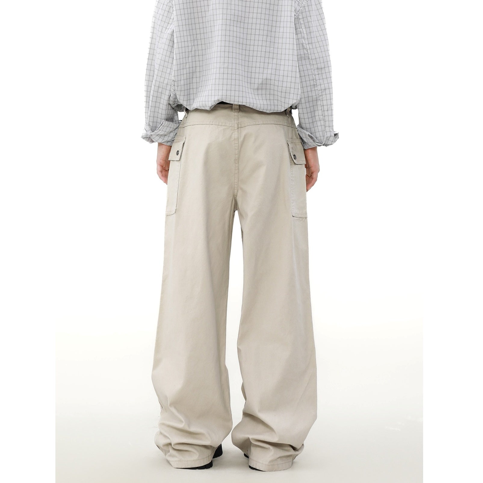 Pleated Design Washed Cargo Pants MB7314