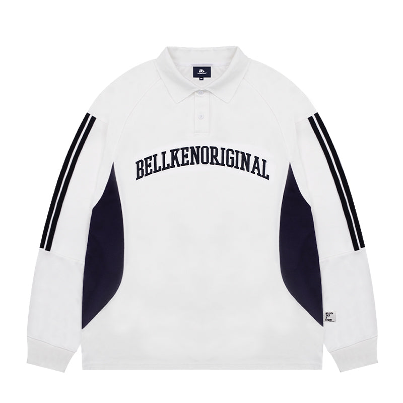Three-bar Embroidered Long Sleeve Polo Shirt BI2018