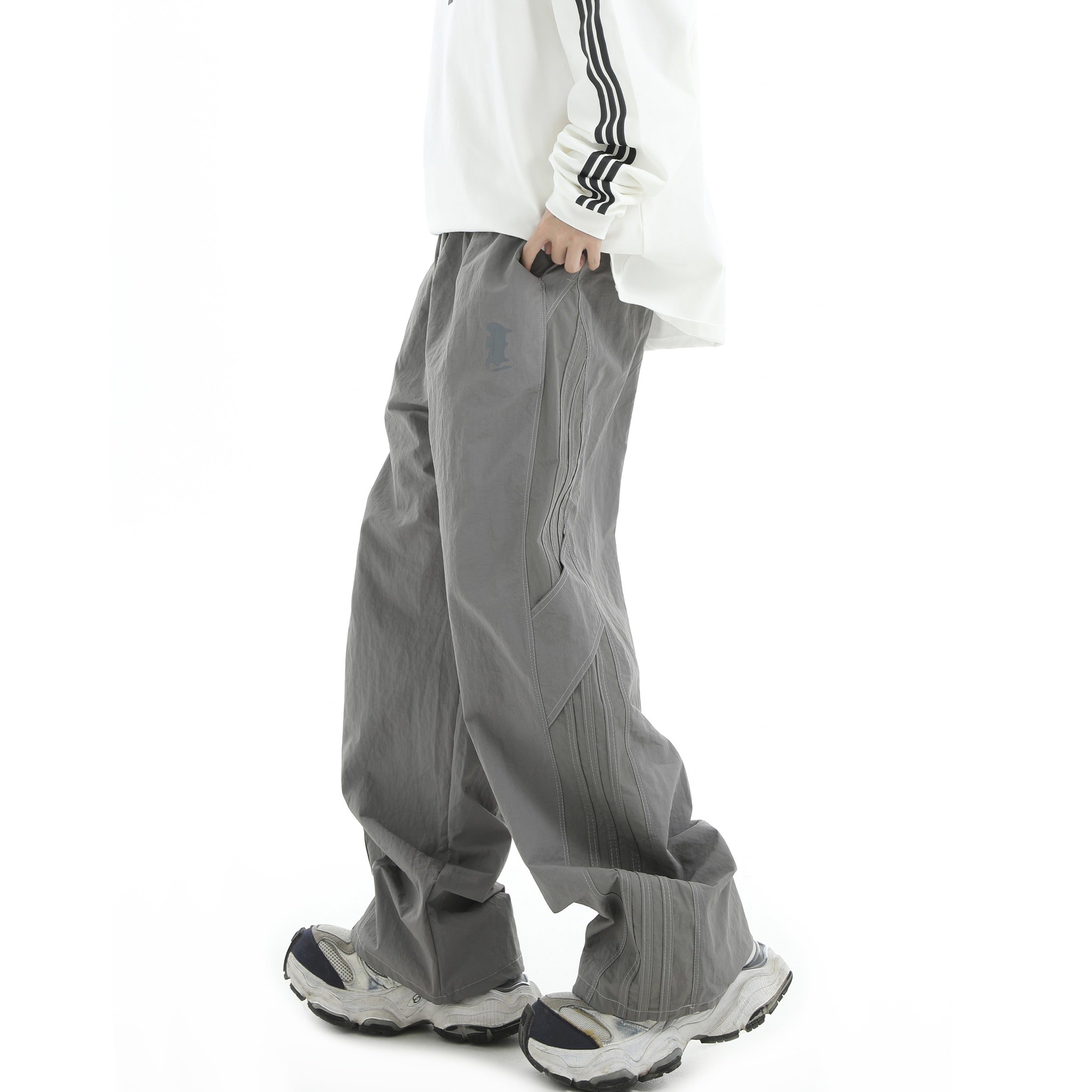 Stitched Striped Casual Paratrooper Pants IN7037