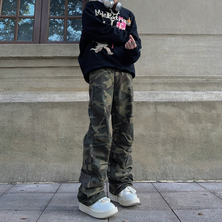 Street Loose Straight Camouflage Pants FT8004