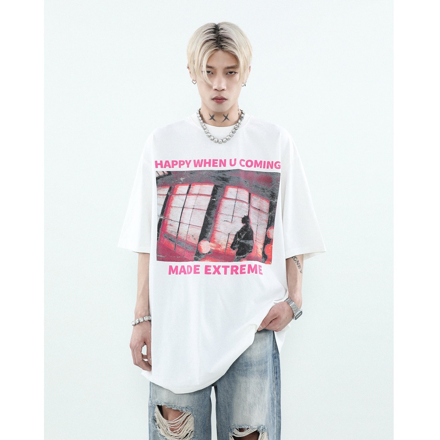 Graphic Print Loose T-Shirt MR004