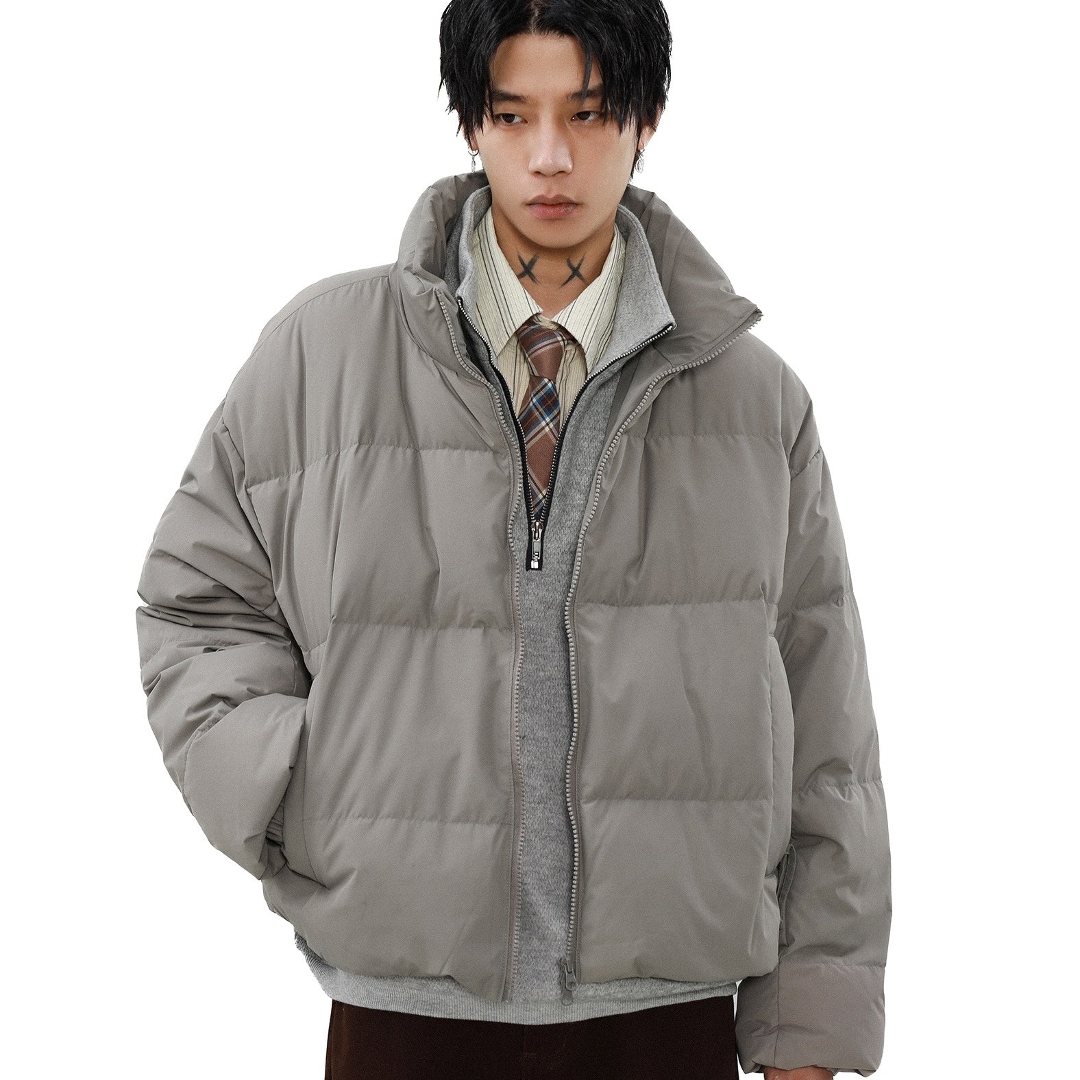 Stand Collar Simple Down Jacket MB7297