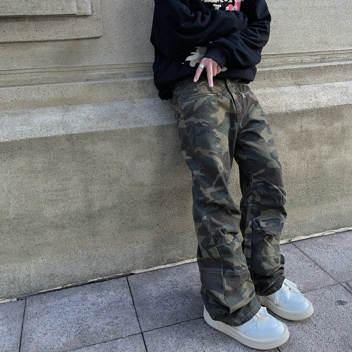 Street Loose Straight Camouflage Pants FT8004