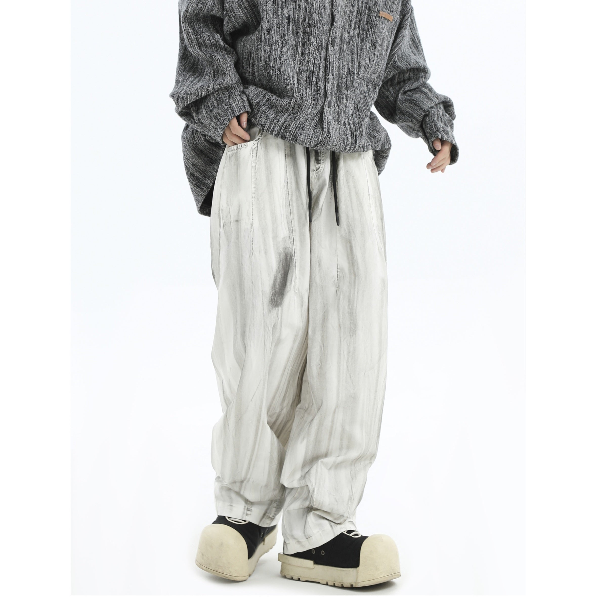 Graffiti Painted Distressed Washed Loose Pants IN7044