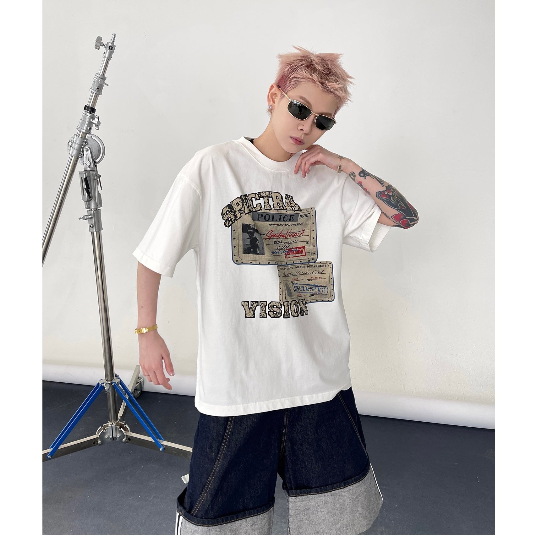 Vintage Stamp Print T-shirt EAT127