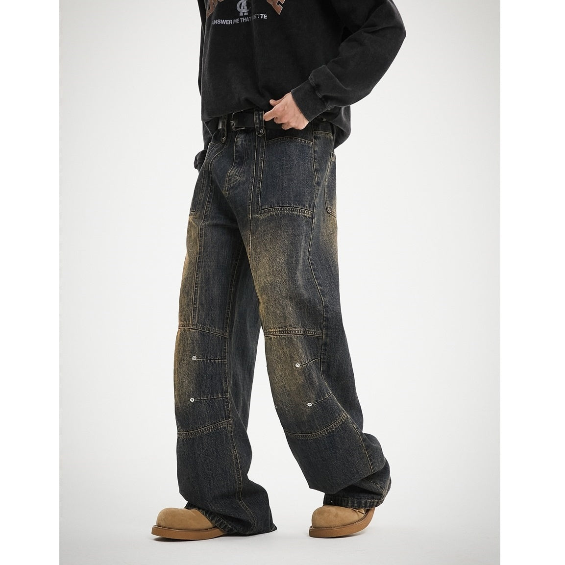 Heavyweight Wash Loose Baker Jeans MB7182