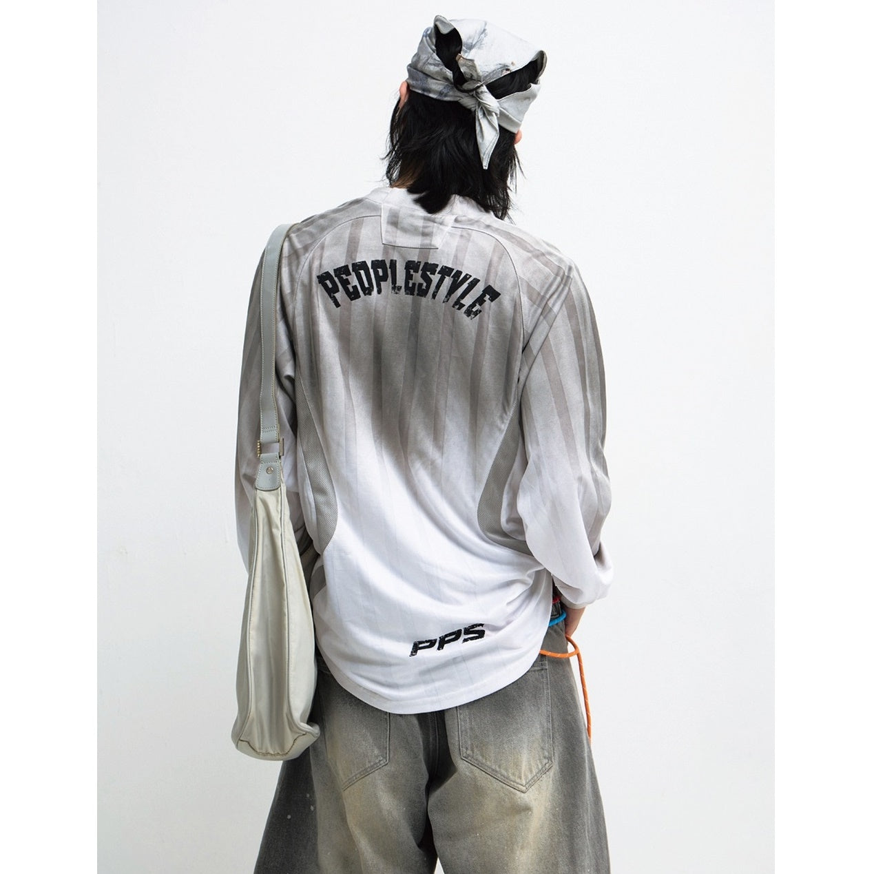 Stained Blokecore Style Long Sleeve Racing T-shirt MB7323
