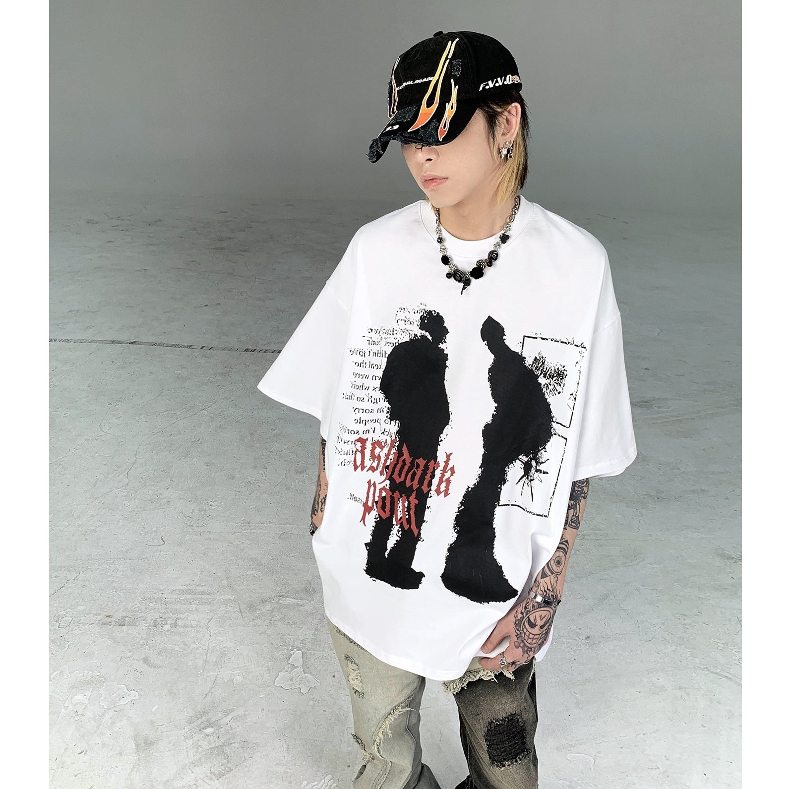 Portrait Shadow Printed T-Shirt MB7007