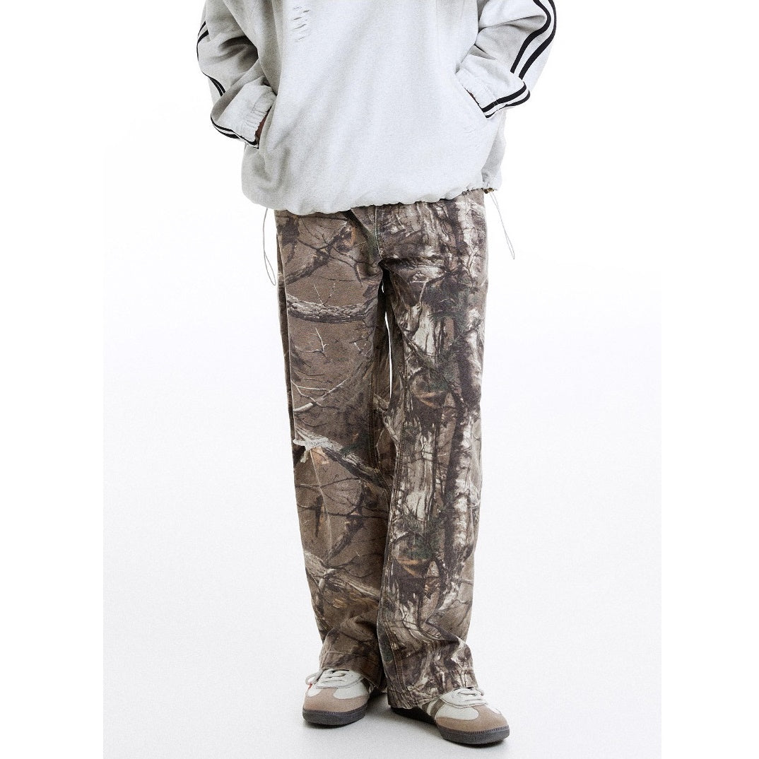 Camouflage Loose Straight Painter Pants MB7150