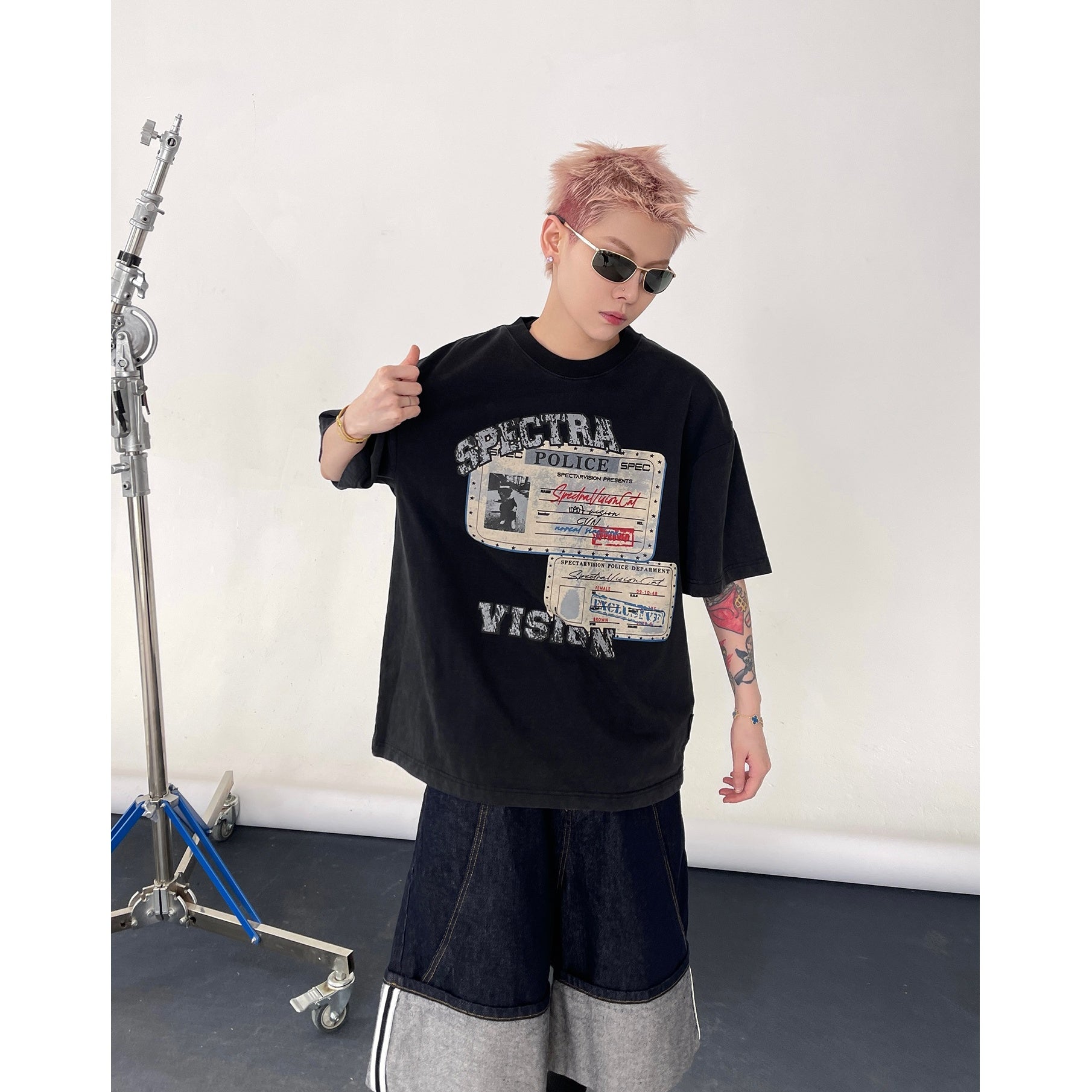 Vintage Stamp Print T-shirt EAT127