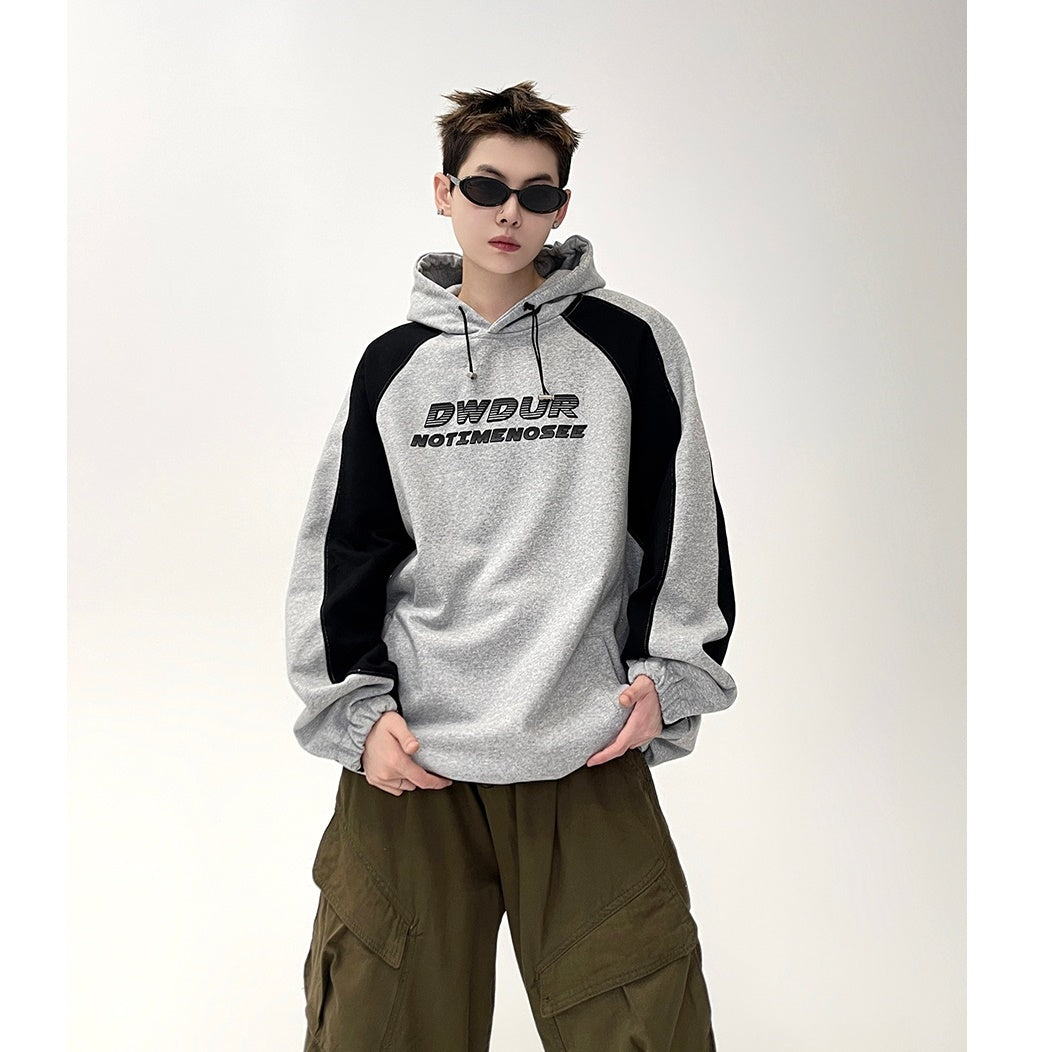 Cut-panel Contrasting Hooded Sweat MB7085