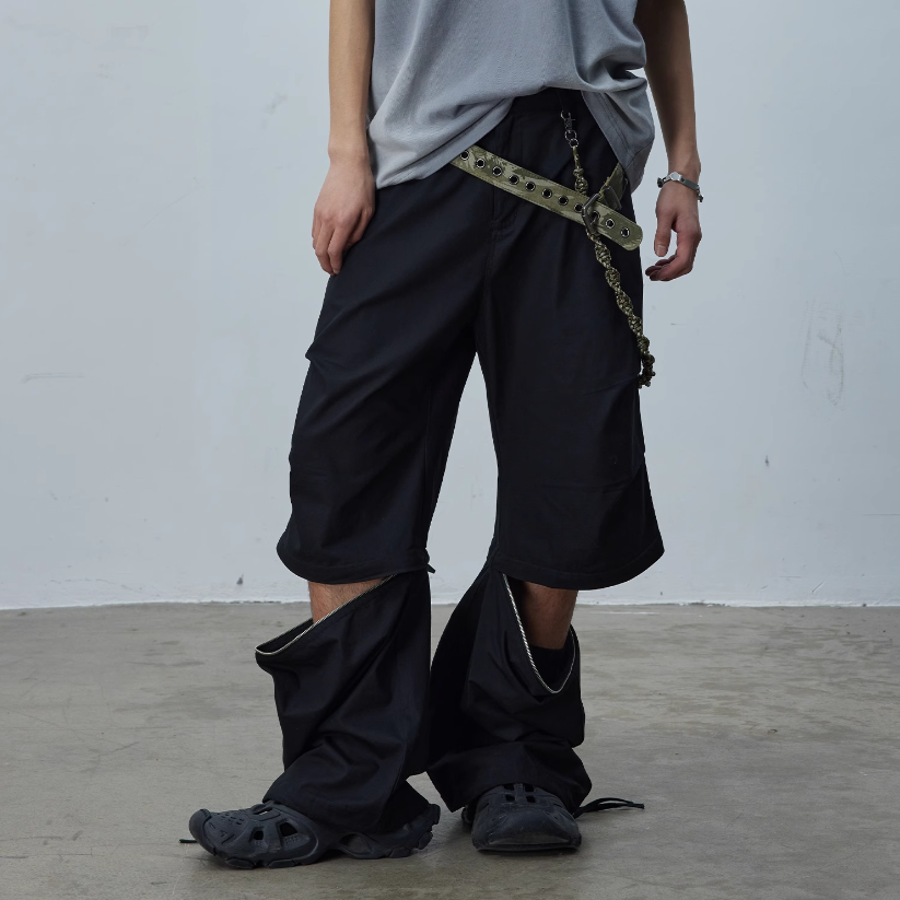 2Way Zip Detachable Loose Cargo Pants MB7149