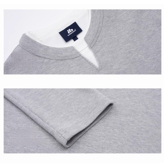 Waffle Fake Layered Long Sleeve T-shirt BI2005