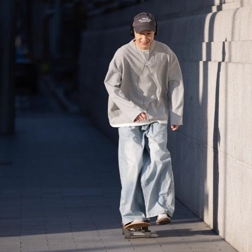 Waffle Fake Layered Long Sleeve T-shirt BI2005