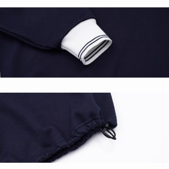 Contrast Polo Lapel Vintage Print Sweatshirt BI2010