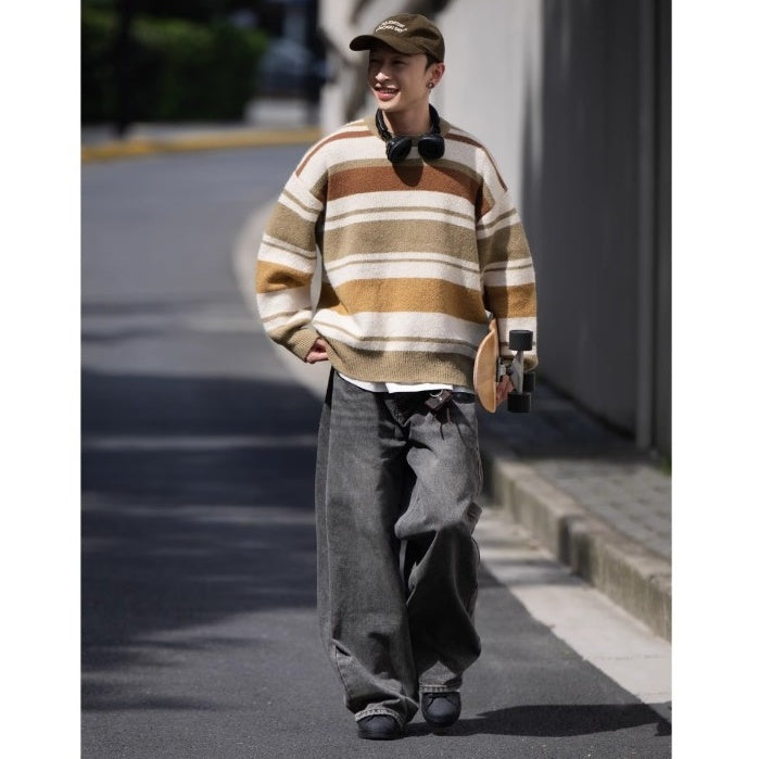 Crew Neck Multi Border Sweater BI2022