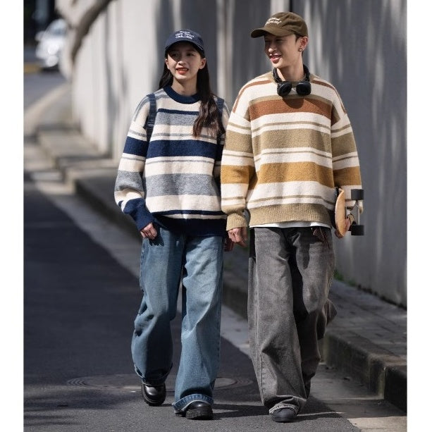 Crew Neck Multi Border Sweater BI2022