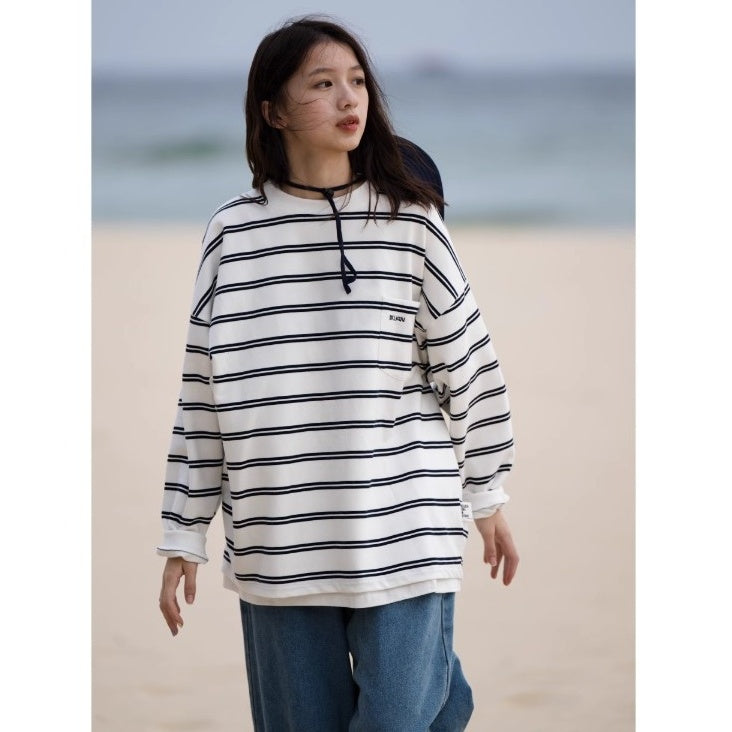 Casual Border Long-sleeved T-Shirt BI2026
