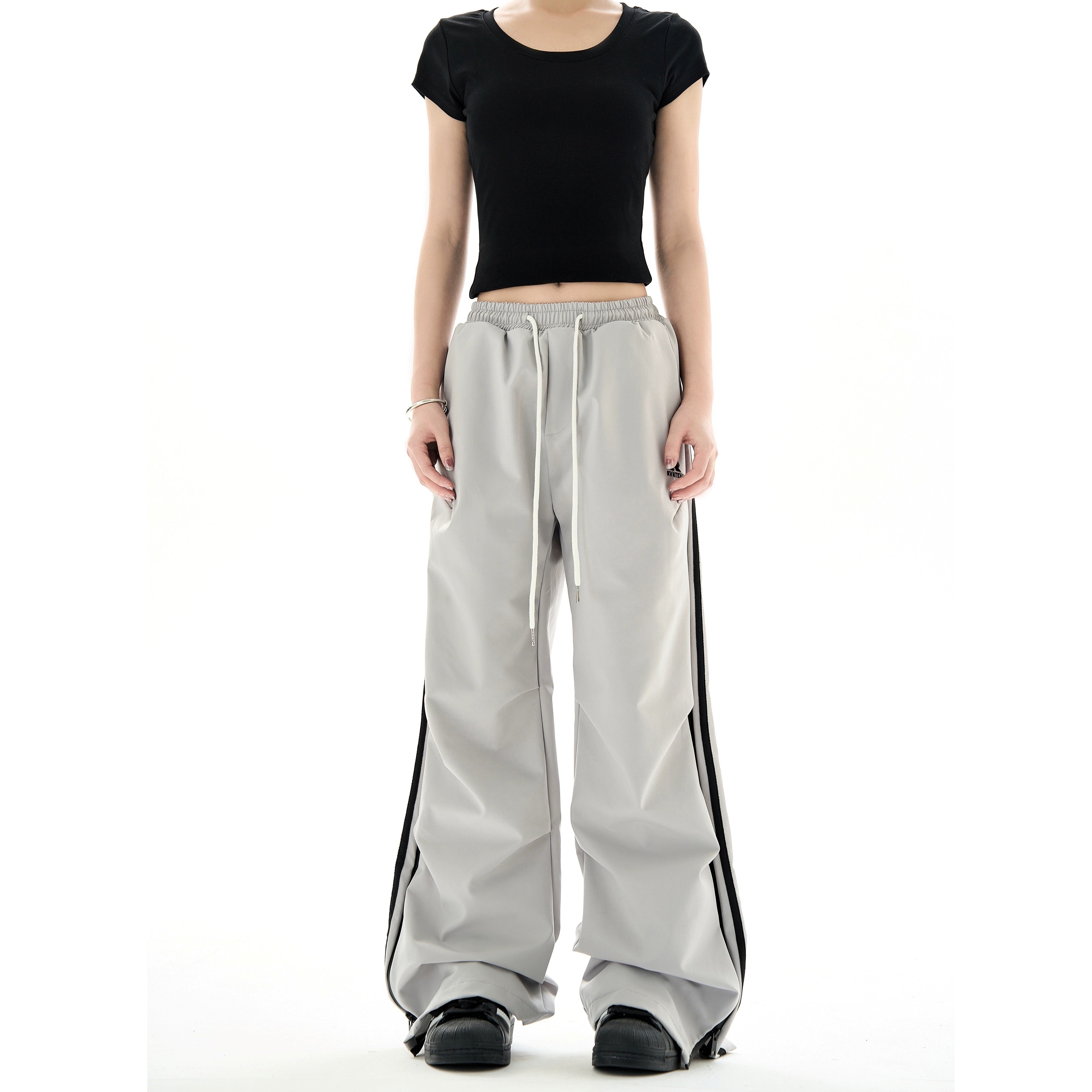 Side Striped Loose Straight Track Pants MB7223