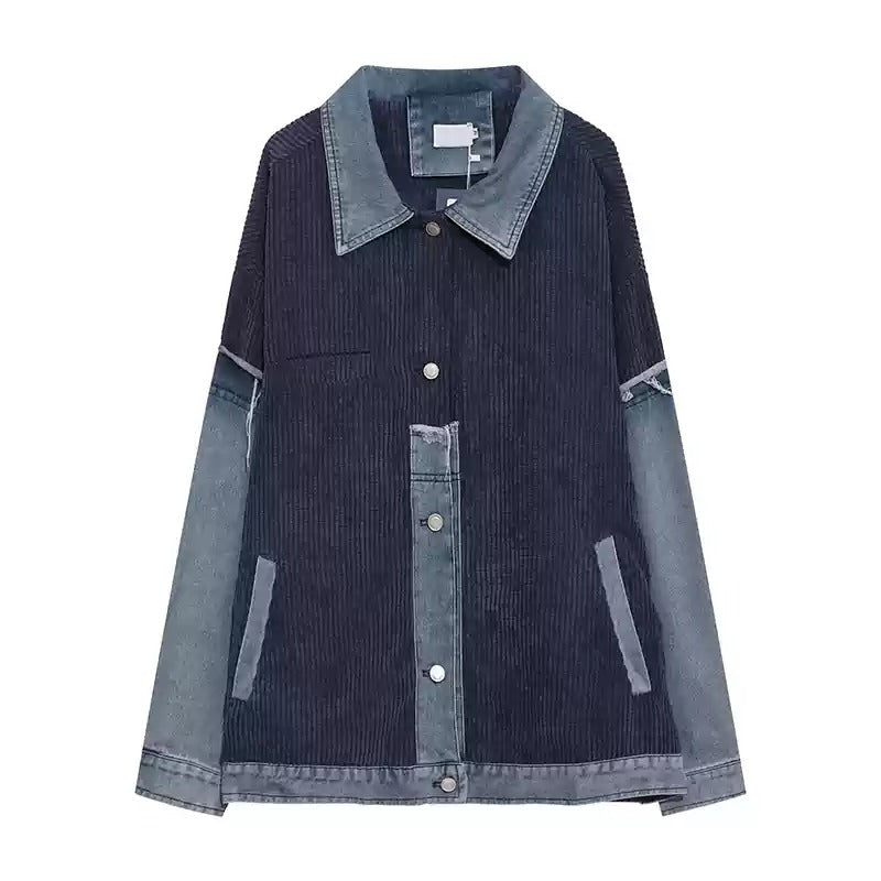 Corduroy Patchwork Denim Jacket MB7139