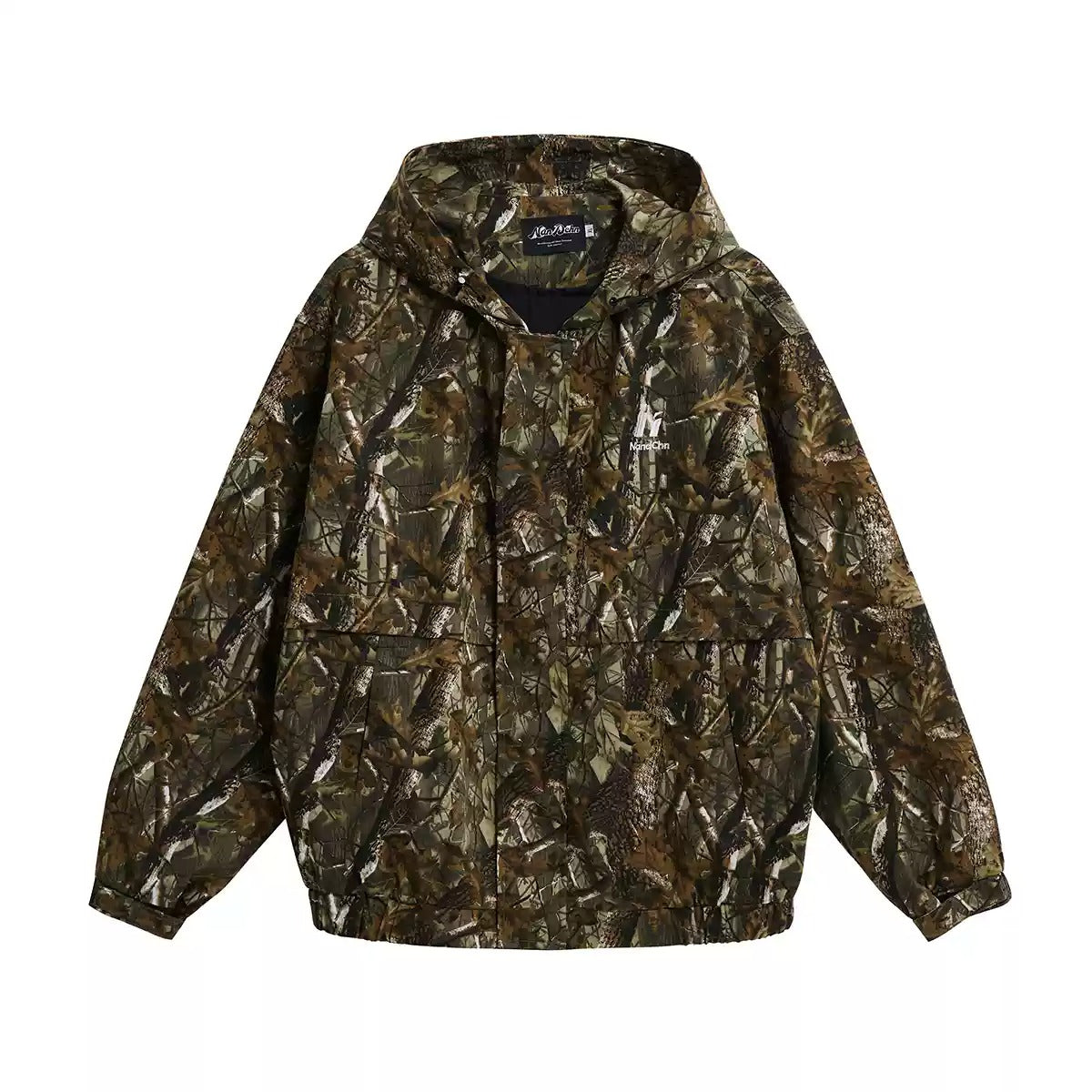 Camouflage Leaf Pattern Loose Hooded Jacket MB7177