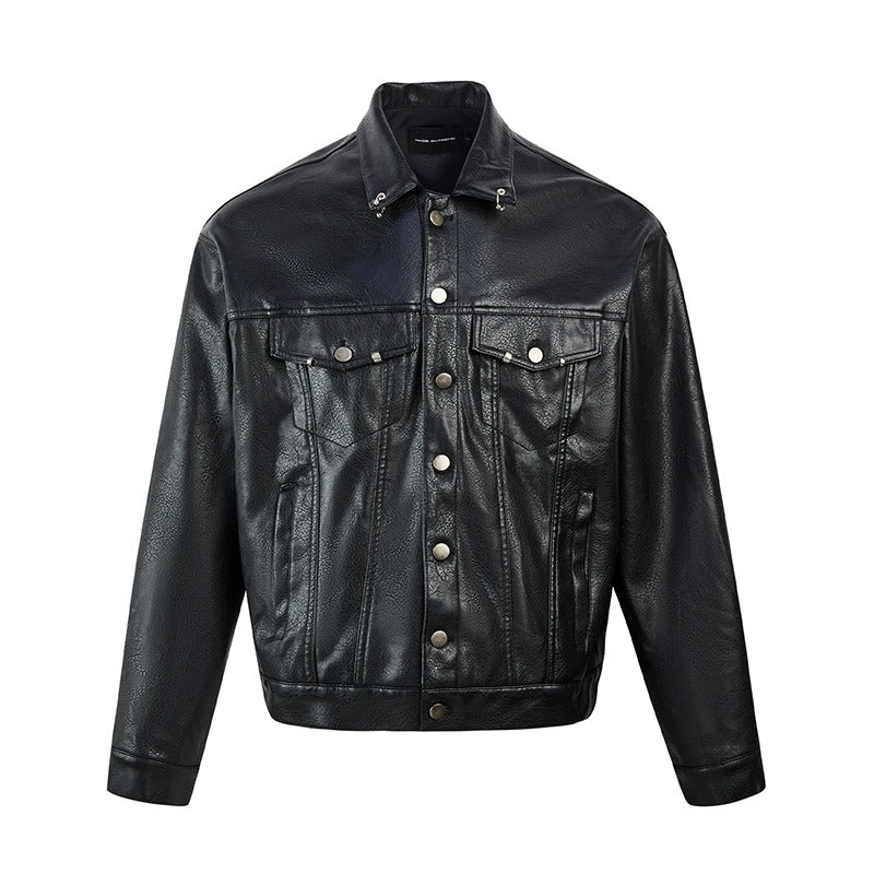 Metal Buckle PU Leather Jacket MB7192