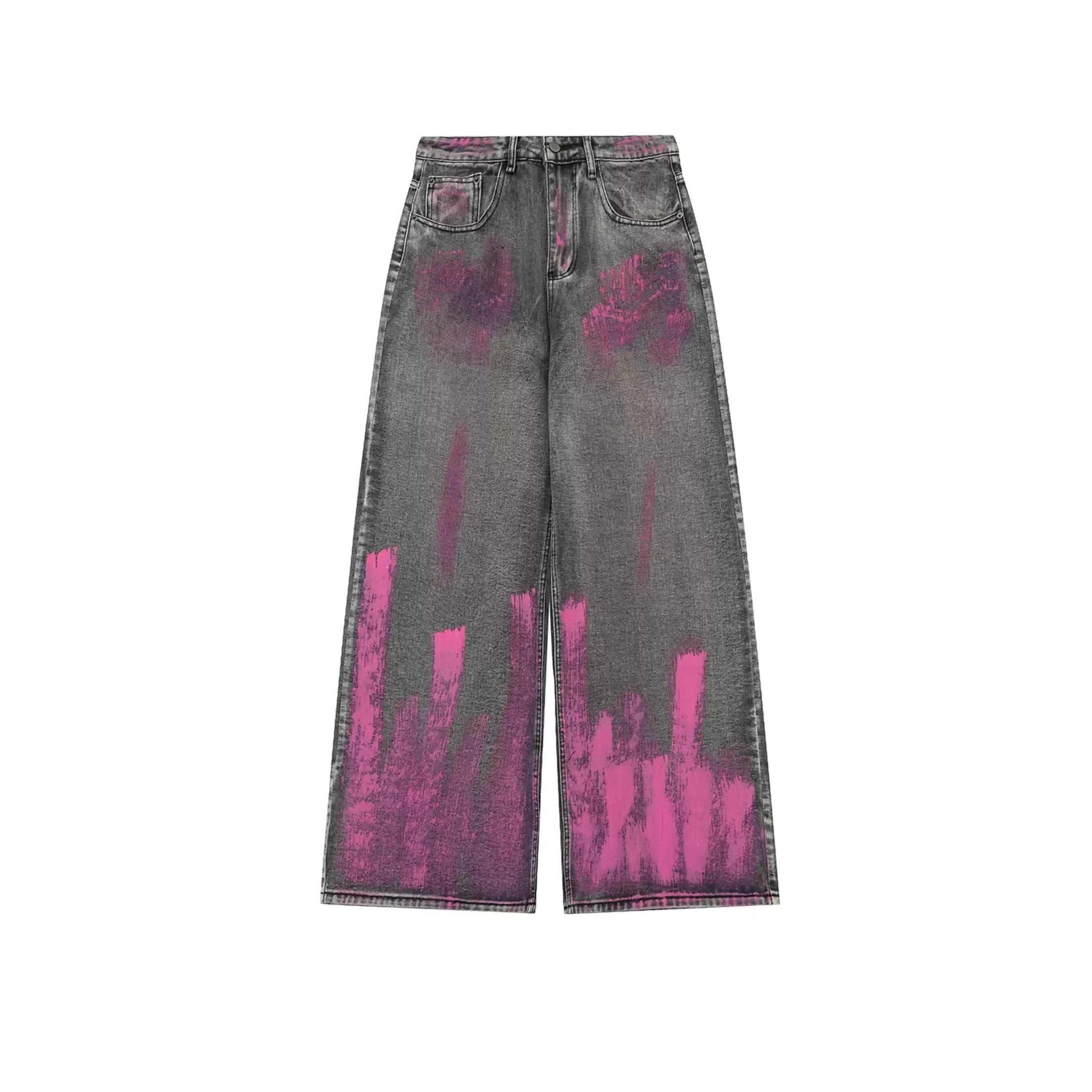 High Street Hand-painted Graffiti Washed Jeans MB7099