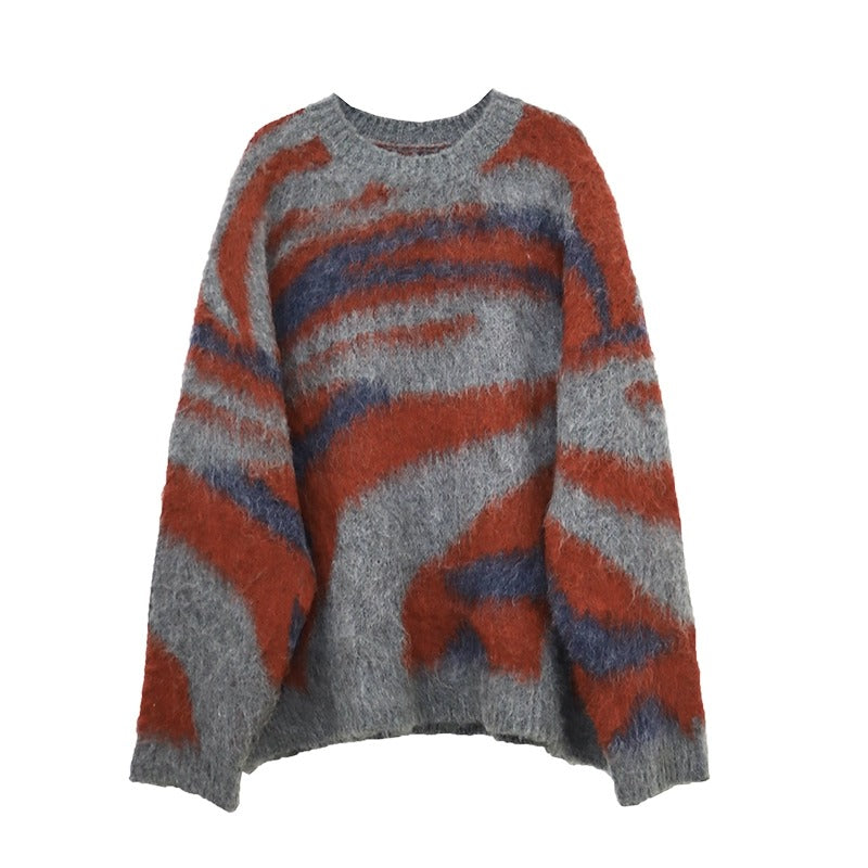 Lazy Wind Street Irregular Striped Gradient Sweater MB7023