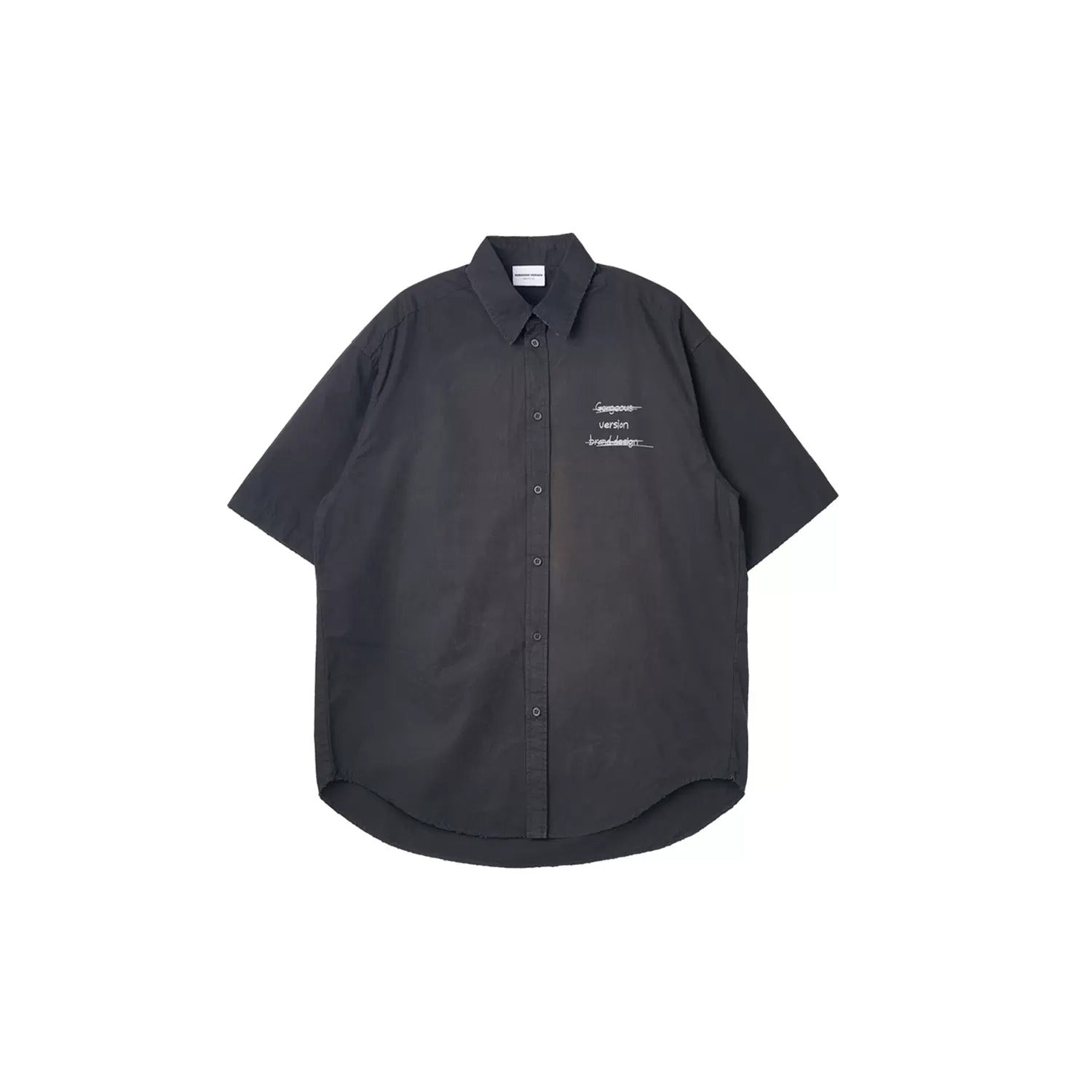 Washed Lettering Short Sleeve Shirt GB7005