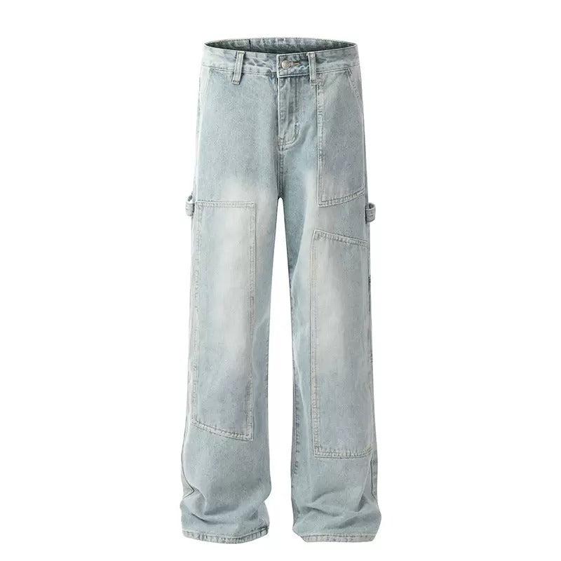 Retro Wash Spliced Loose Baker Jeans MB7053